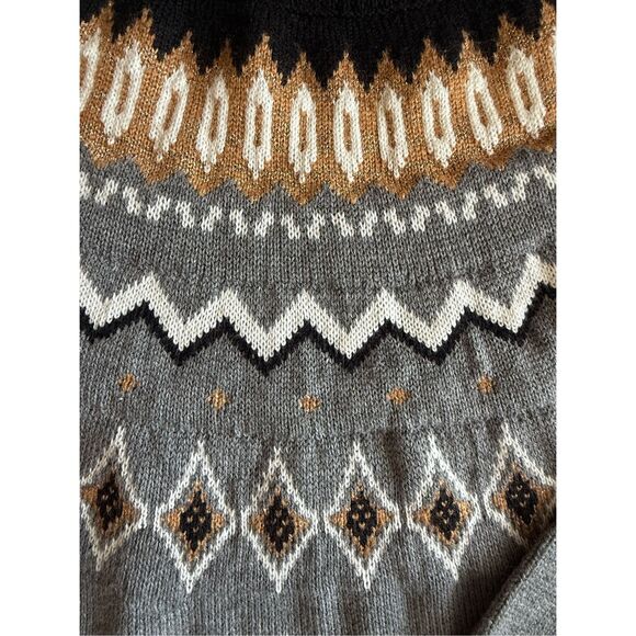Crown & Ivy Womens Nordic Knit Sweater Size 3X Fair Isle Preppy Fall Ski Lodge - Picture 2 of 14